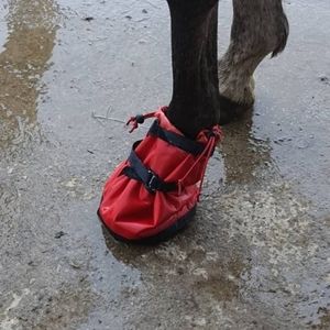 Red soaking boot